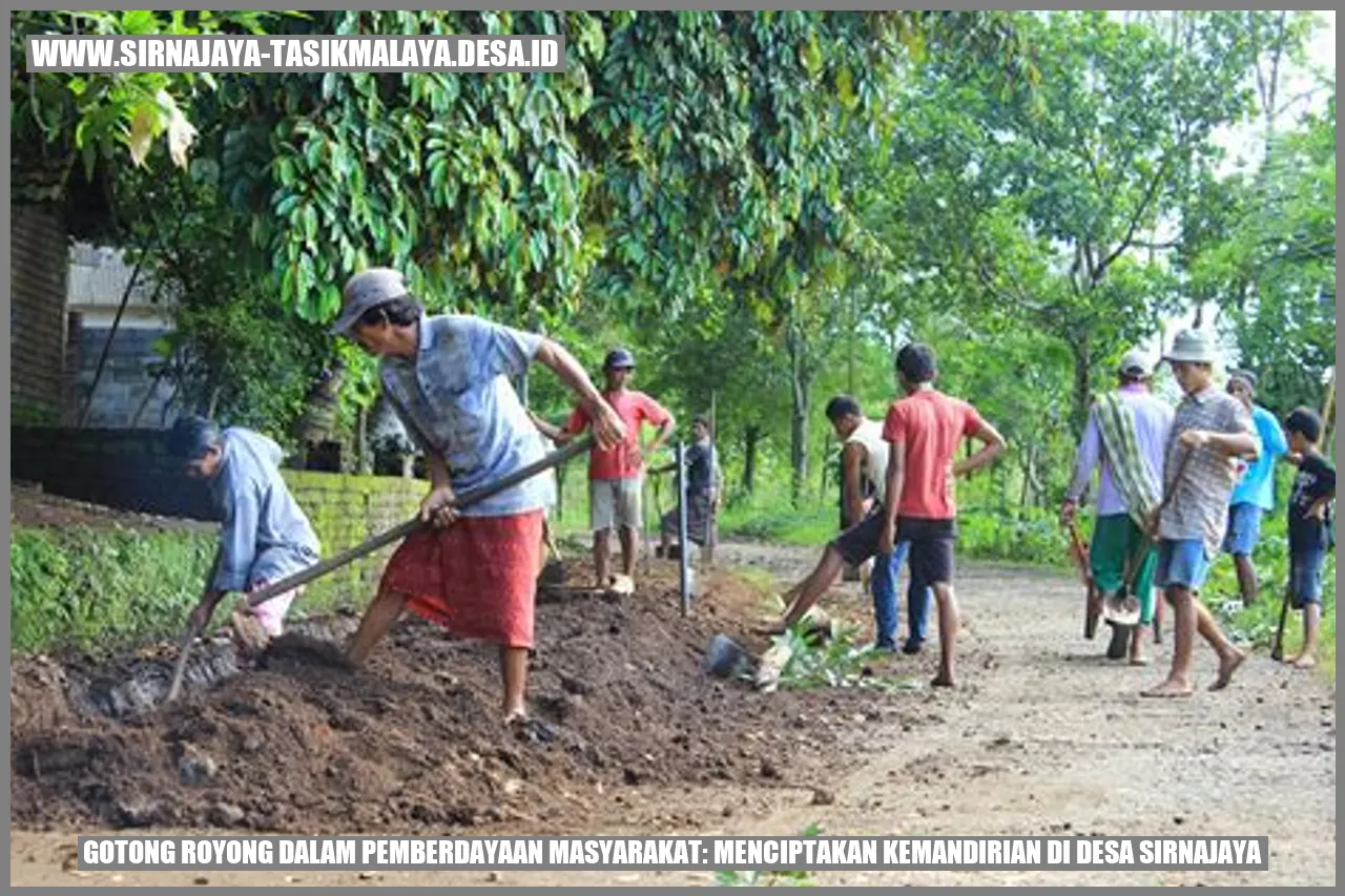 Gotong Royong dalam Pemberdayaan Masyarakat: Menciptakan Kemandirian di Desa Sirnajaya