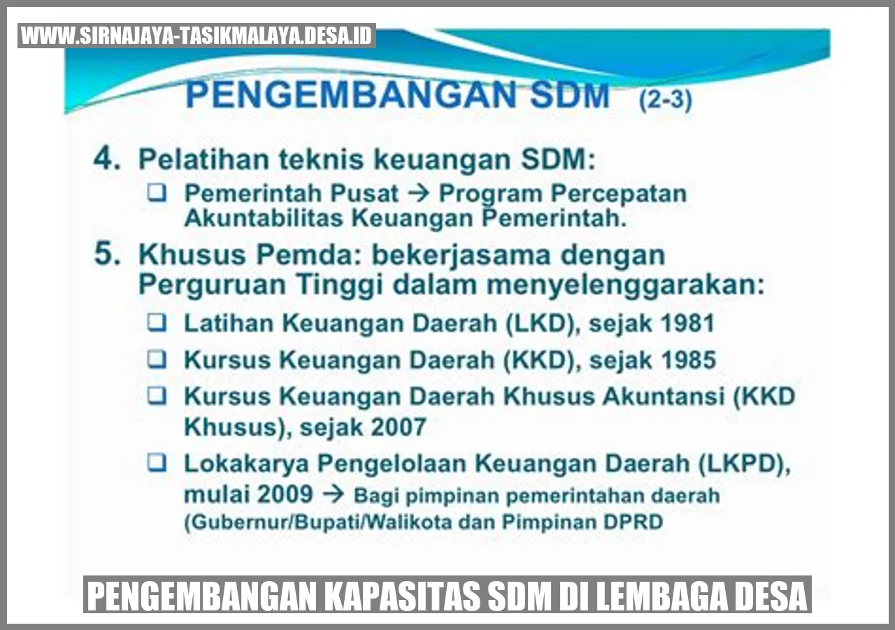 Pengembangan Kapasitas SDM di Lembaga Desa